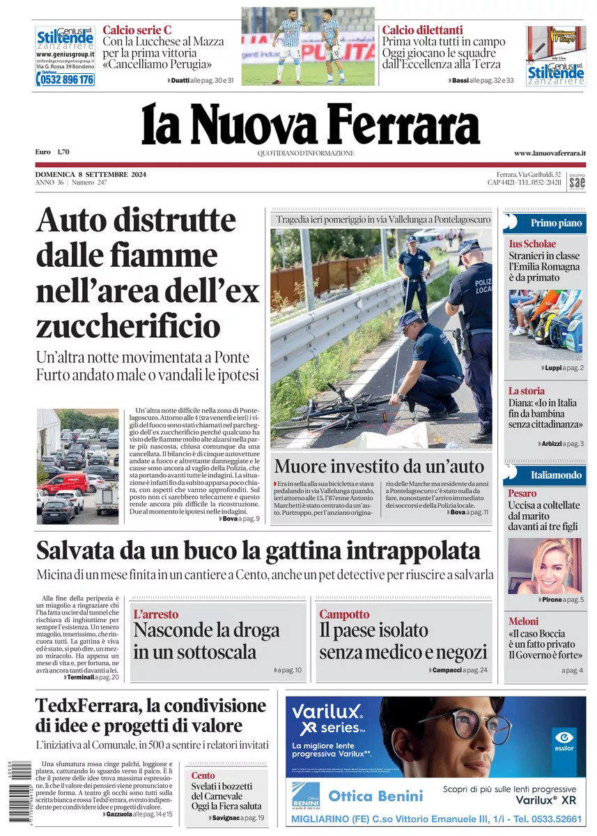 Prima-pagina-nuova ferrara-oggi-edizione-del-2024-09-08